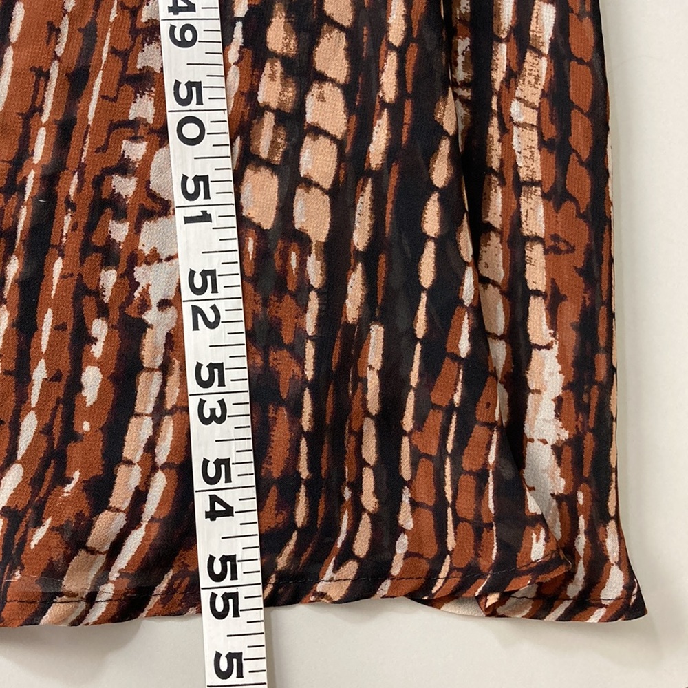 Sandra Darren Brown Black Neutral Print Dress stylish comfortable flattering - Picture 9 of 14